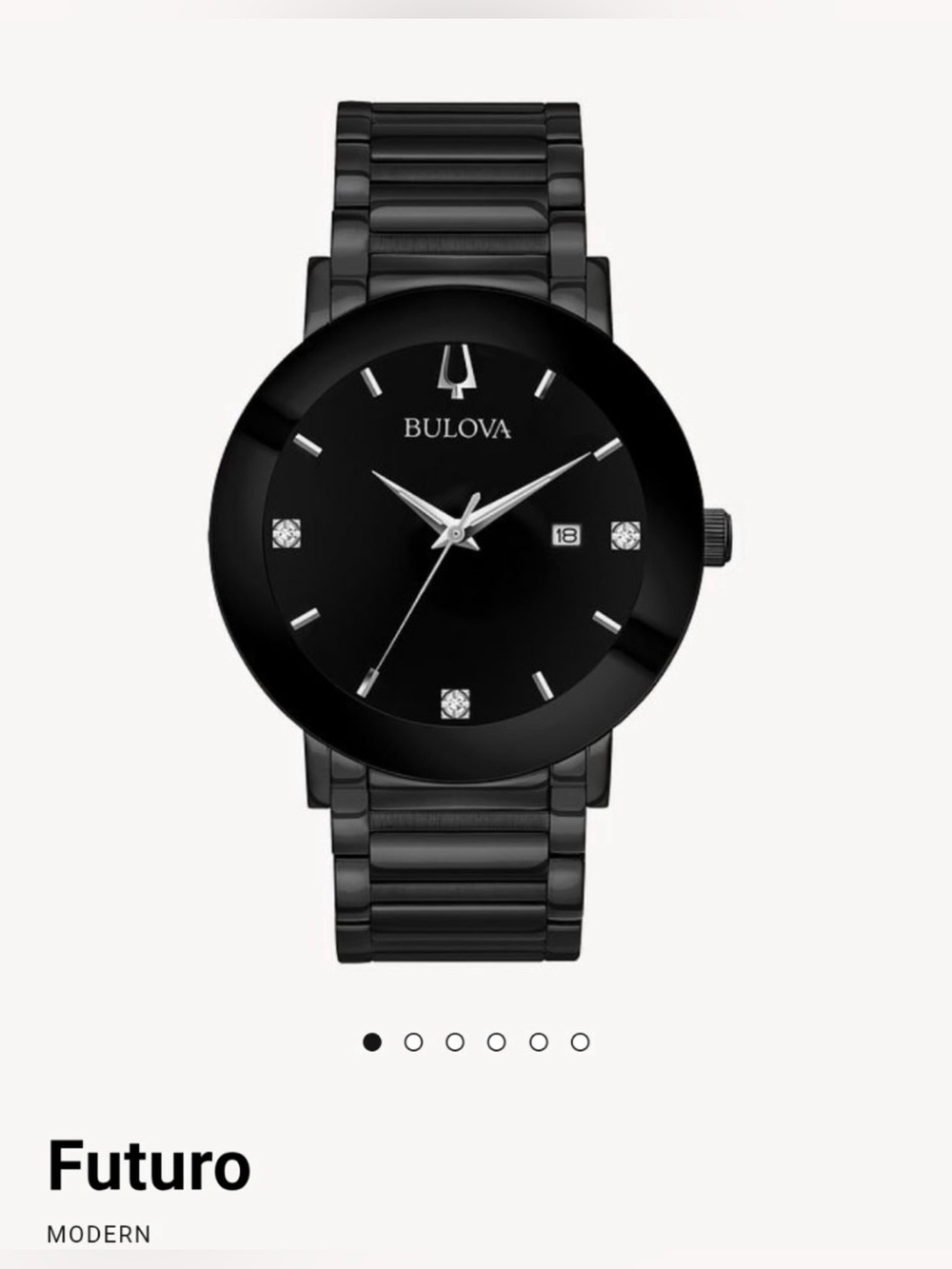 Bulova Futuro Black Stainless Steel Men's Watch